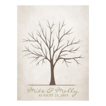 Arbre d'empreintes digitales mariage - Rustique