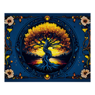 Poster Arbre Doré De L'Équilibre