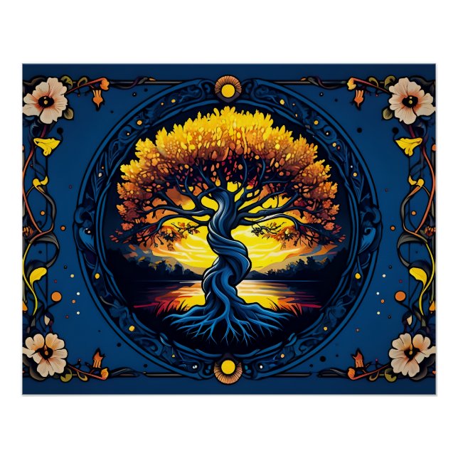 Poster Arbre Doré De L'Équilibre  (Devant)