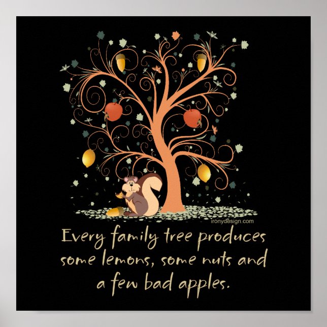 Poster Arbre familial amusant (Devant)