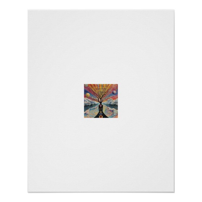 Poster Arbre Mental Océan Lever de Soleil Chakra (Devant)