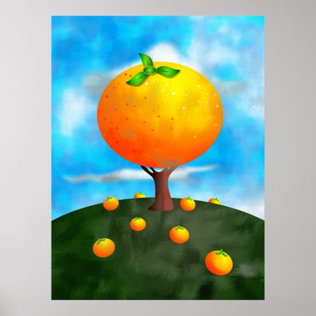 Poster Arbre orange (Devant)