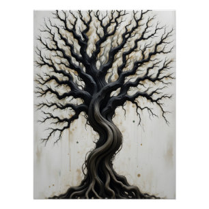 Poster Arbre torsadée Abstrait