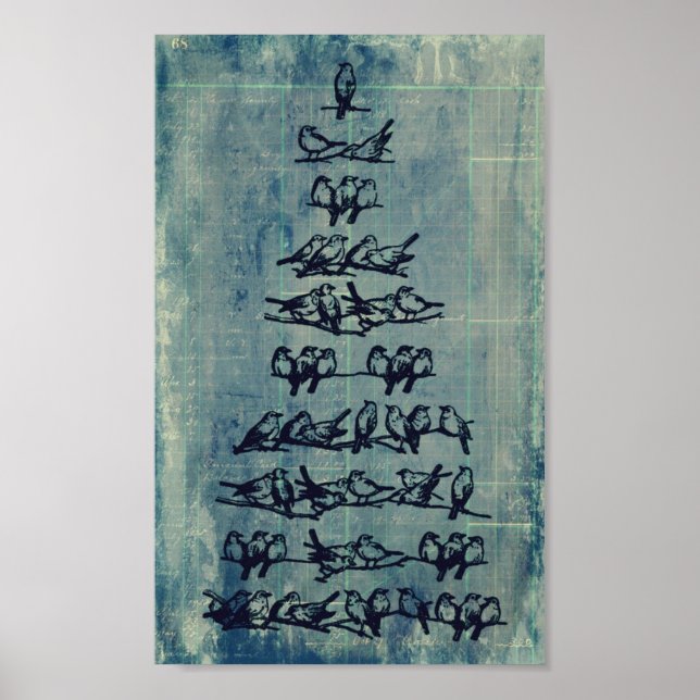 Poster Arbre vintage à Grunge (Devant)