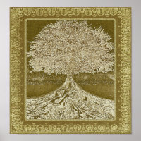 Arbre Vintage vieil or dénudé