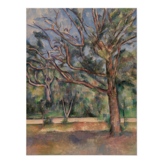 Poster Arbres et Route, Paysage Post-Impressionniste (Devant)