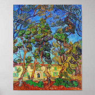 Poster Arbres Hôpital St-Paul Jardin Van Gogh Art