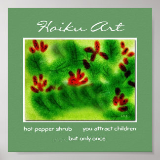 Poster Arbuste à poivre chaud Haiku Art Imprimer