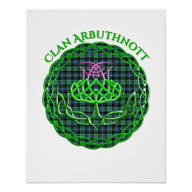 Poster Arbuthnott Scottish Tartan Celtic Thistle (Devant)