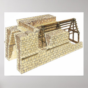 Poster Arc de corbel maya. Détail. Mexique