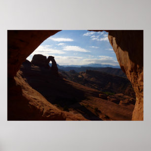 Poster Arc délicat à travers la fenêtre de roche à Arches