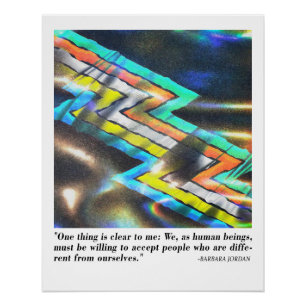 Poster Arc-en-ciel Abstrait Holographique Fierté Chevron