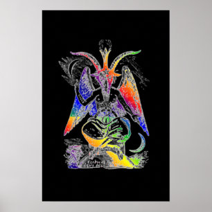 Poster Arc-en-ciel {Chèvre des Mendes} Baphomet