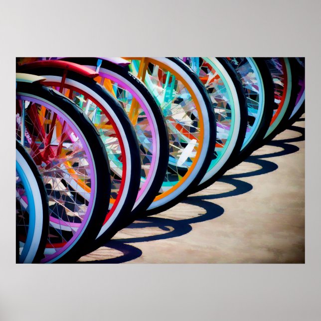 Poster Arc En Ciel De Vélos (Devant)