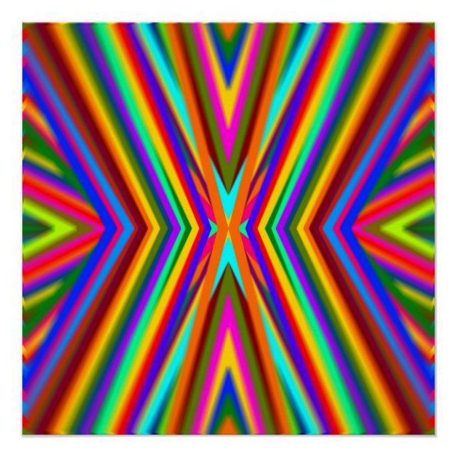 Poster arc-en-ciel des rayons de couleurs (Devant)
