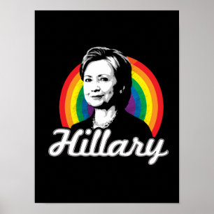 Poster Arc-en-ciel Hillary - la politique de LGBT -