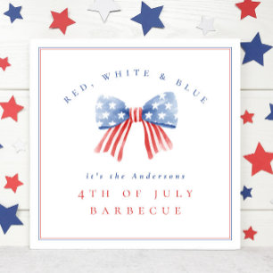 Poster Arc-en-ciel Rouge Blanc Bleu du 4 juillet Barbecue