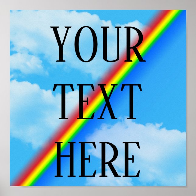 Poster Arc En Ciel Votre Texte Ici (Devant)