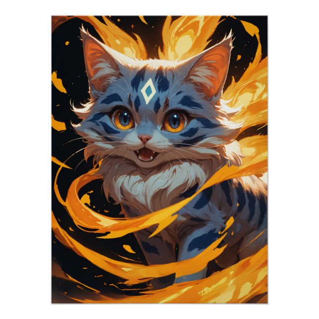 Poster Arcane Ember : Le Kitten Flamebound Familier (Devant)