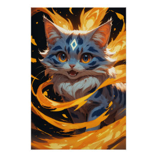 Poster Arcane Ember : Le Kitten Flamebound Familier