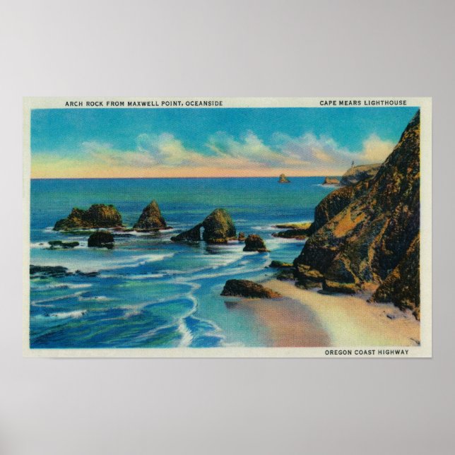 Poster Arch Rock de Maxwell Point, OceansideCoast (Devant)