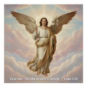 Poster Archange Gabriel avec citation biblique
