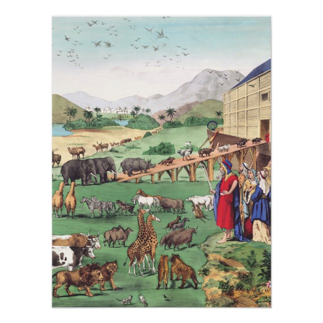 Poster Arche de Noé avec animaux (Devant)