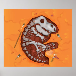 Poster Archéologie Dinosaur Bones Creg