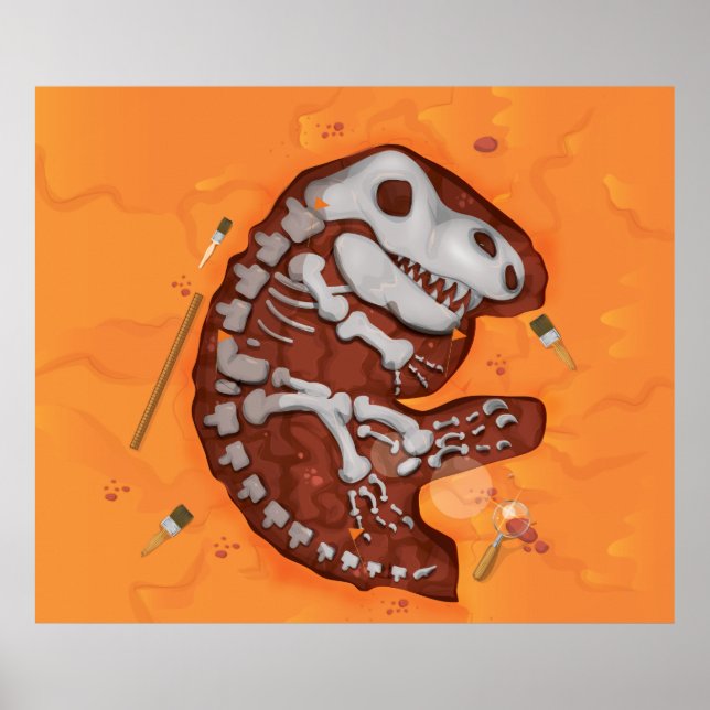 Poster Archéologie Dinosaur Bones Creg (Devant)