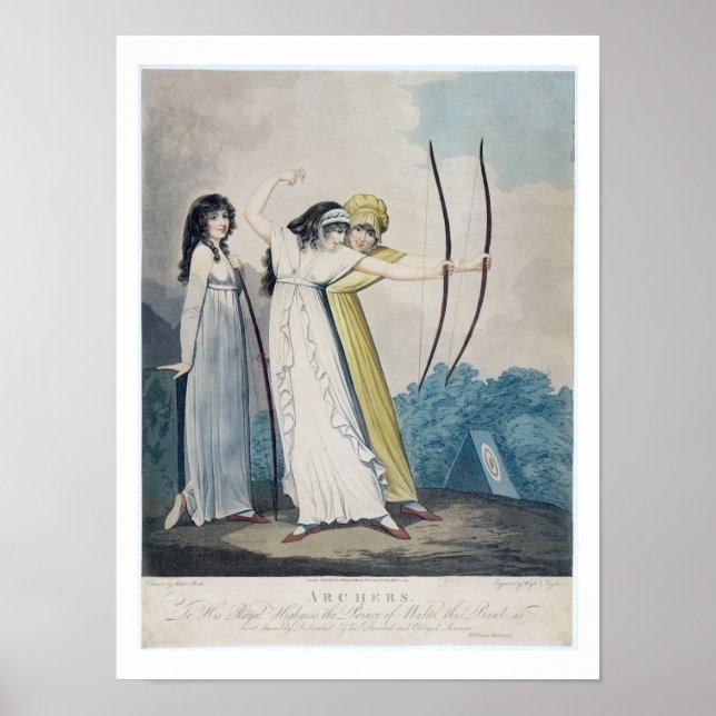 Poster Archers, engraved by J.H. Wright (fl.1795-1838) an (Devant)