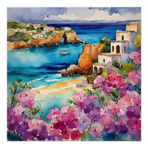 Poster "Arches Au Bord De La Mer"