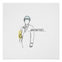 Architecte simple une ligne art continu