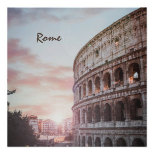 Poster Architecture antique Rome coucher de soleil ville