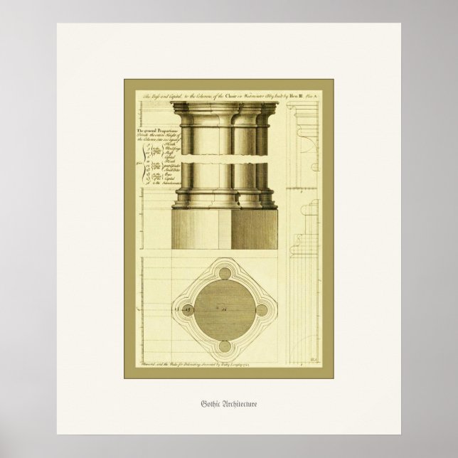Poster Architecture gothique ~ Art Vintage (Devant)