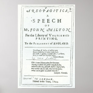 Poster Areopagitica' un discours de John Milton