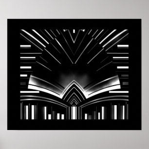 Poster Argent Argent Abstrait Bend