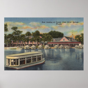 Poster Argent Springs, FL - Vue du front de mer du bateau