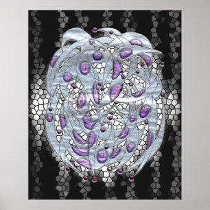 Poster Argent sur le verre souillé