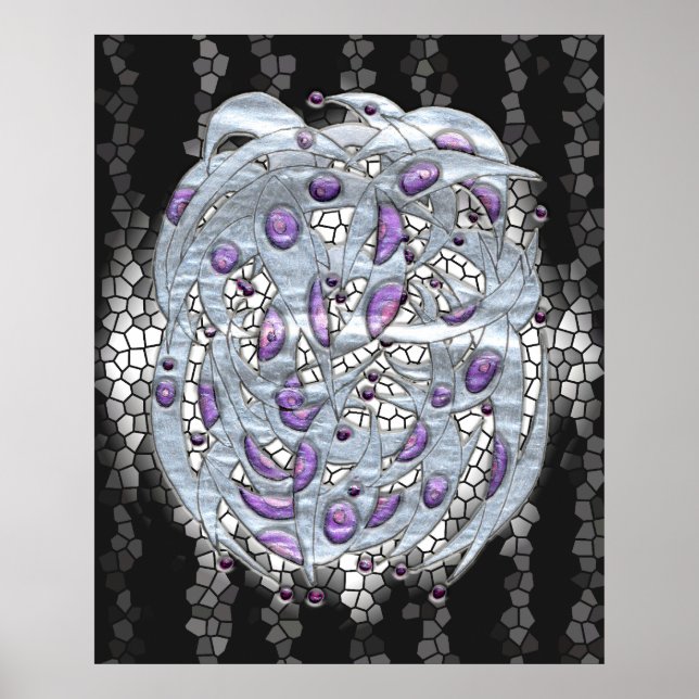 Poster Argent sur verre tendu (Devant)