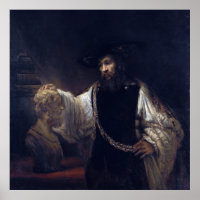 Poster Aristote avec un buste d'Homère par Rembran