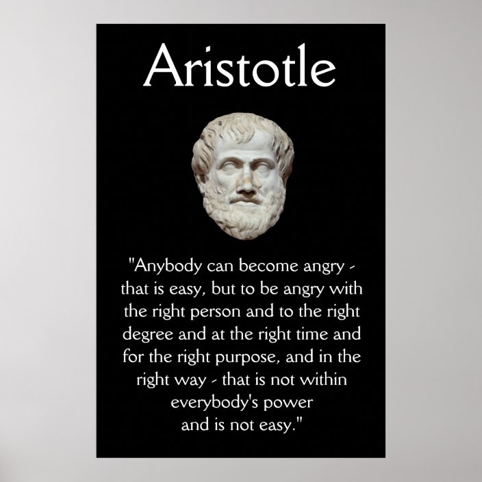 Poster Aristote citation de gestion de colère Zazzle.fr Poster Aristote citation de gestion de colère Zazzle.fr