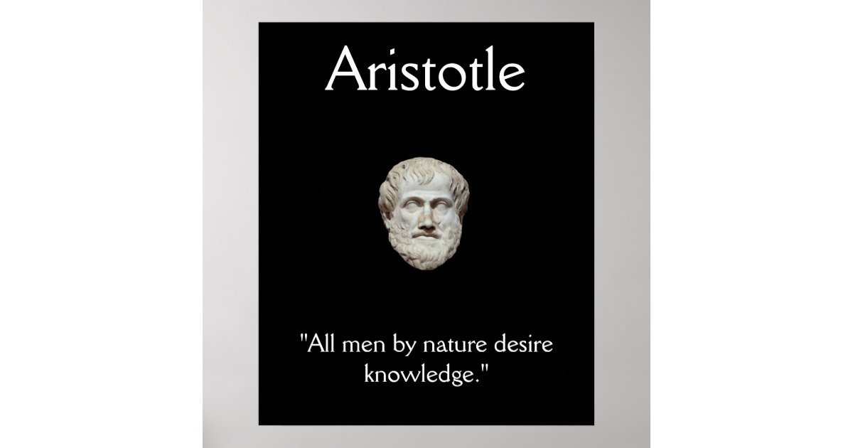 Poster Aristote citation de la connaissance Zazzle.fr Poster Aristote citation de la connaissance Zazzle.fr