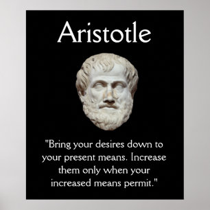 Poster Aristote - Contrôle de soi et Citation d'argent