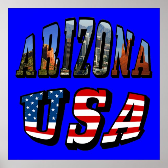 Poster Arizona Picture et USA Flag Text (Devant)