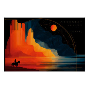 Poster Arizona, Vallée du Monument, Style minimaliste