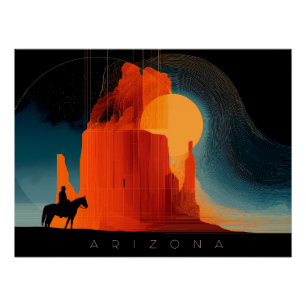 Poster Arizona, Vallée du Monument, Style minimaliste