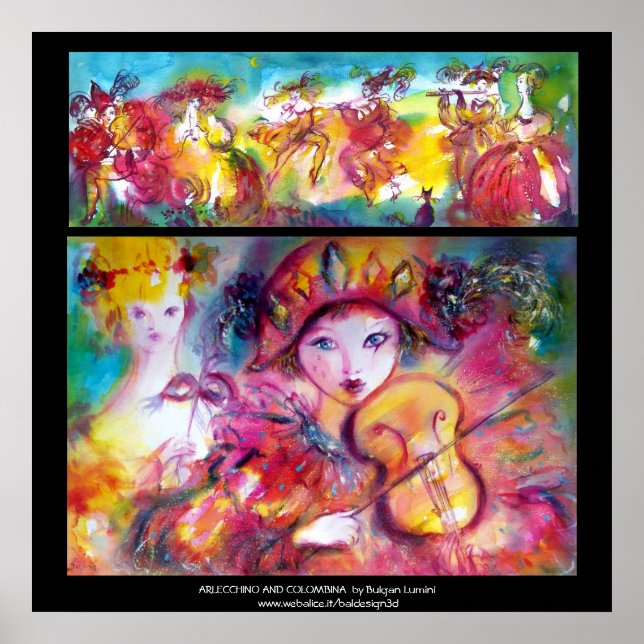 Poster ARLECCHINO ET COLOMBINA Mascarade vénitienne (Devant)
