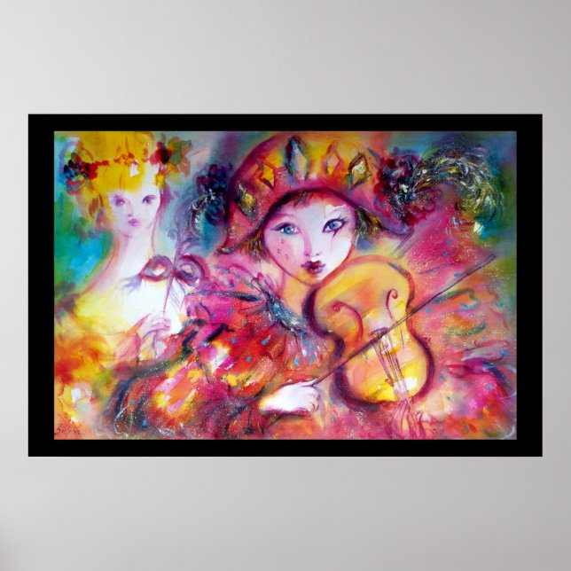 Poster Arlecchino et Colombina, taille colossale (Devant)
