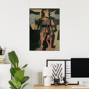 Poster Arlequin par Juan Gris, Art Cubiste Vintage