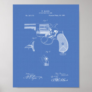 Poster Arme de police 1881 Brevet - Plan directeur